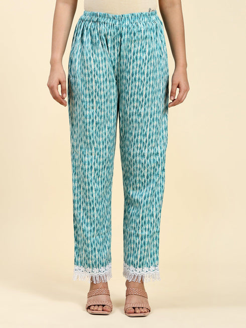 Nikita in Chikankari Co-ord set in Cotton for Women- Green